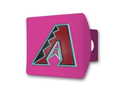 Hitch Cover with Arizona Diamondbacks Logo; Pink (Universal; Some Adaptation May Be Required)