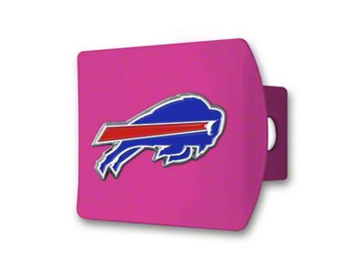 Hitch Cover with Buffalo Bills Logo; Pink (Universal; Some Adaptation May Be Required)