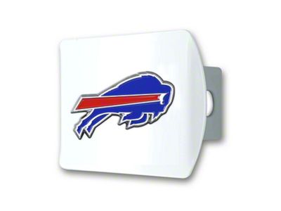 Hitch Cover with Buffalo Bills Logo; White (Universal; Some Adaptation May Be Required)