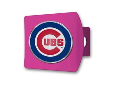 Hitch Cover with Chicago Cubs Logo; Pink (Universal; Some Adaptation May Be Required)