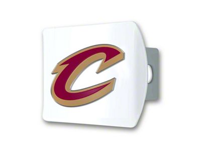 Hitch Cover with Cleveland Cavaliers Logo; White (Universal; Some Adaptation May Be Required)