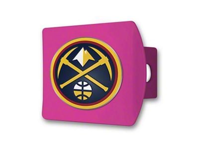 Hitch Cover with Denver Nuggets Logo; Pink (Universal; Some Adaptation May Be Required)