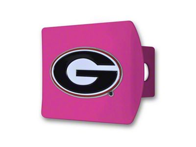 Hitch Cover with Georgia Logo; Pink (Universal; Some Adaptation May Be Required)