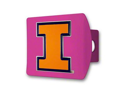 Hitch Cover with Illinois Logo; Pink (Universal; Some Adaptation May Be Required)