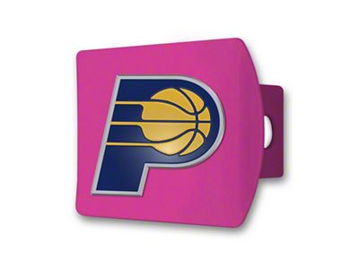 Hitch Cover with Indiana Pacers Logo; Pink (Universal; Some Adaptation May Be Required)