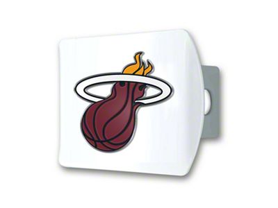 Hitch Cover with Miami Heat Logo; White (Universal; Some Adaptation May Be Required)