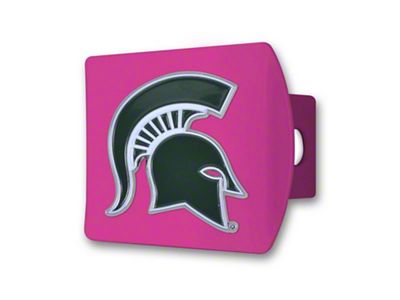 Hitch Cover with Michigan State Logo; Pink (Universal; Some Adaptation May Be Required)