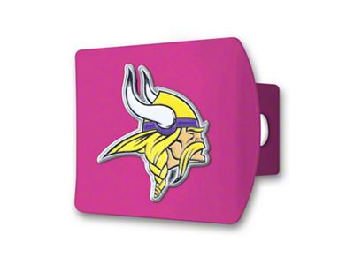 Hitch Cover with Minnesota Vikings Logo; Pink (Universal; Some Adaptation May Be Required)