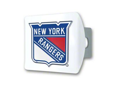 Hitch Cover with New York Rangers Logo; White (Universal; Some Adaptation May Be Required)