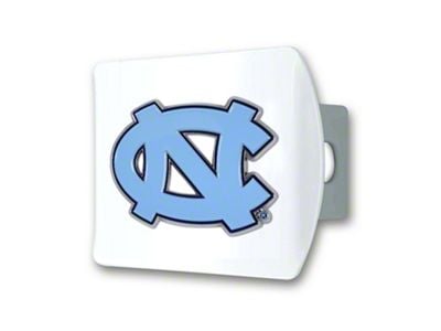 Hitch Cover with North Carolina Logo; White (Universal; Some Adaptation May Be Required)