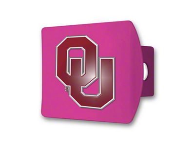 Hitch Cover with Oklahoma Logo; Pink (Universal; Some Adaptation May Be Required)