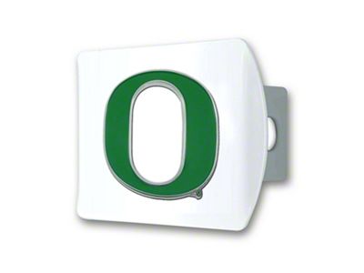 Hitch Cover with Oregon Logo; White (Universal; Some Adaptation May Be Required)