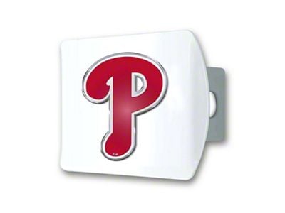 Hitch Cover with Philadelphia Phillies Logo; White (Universal; Some Adaptation May Be Required)