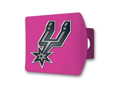 Hitch Cover with San Antonio Spurs Logo; Pink (Universal; Some Adaptation May Be Required)