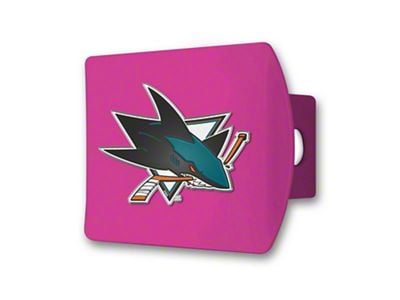 Hitch Cover with San Jose Sharks Logo; Pink (Universal; Some Adaptation May Be Required)