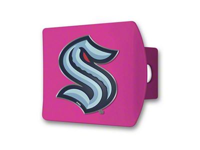 Hitch Cover with Seattle Kraken Logo; Pink (Universal; Some Adaptation May Be Required)