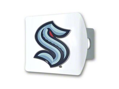 Hitch Cover with Seattle Kraken Logo; White (Universal; Some Adaptation May Be Required)