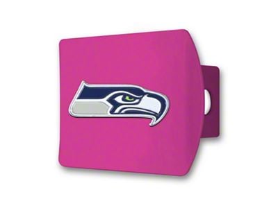 Hitch Cover with Seattle Seahawks Logo; Pink (Universal; Some Adaptation May Be Required)