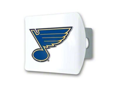 Hitch Cover with St. Louis Blues Logo; White (Universal; Some Adaptation May Be Required)