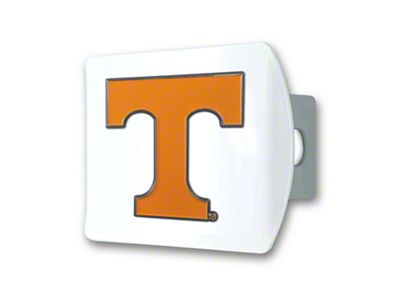 Hitch Cover with Tennessee Logo; White (Universal; Some Adaptation May Be Required)