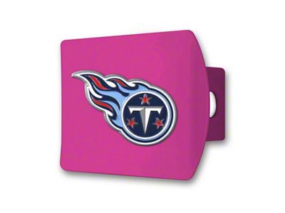 Hitch Cover with Tennessee Titans Logo; Pink (Universal; Some Adaptation May Be Required)