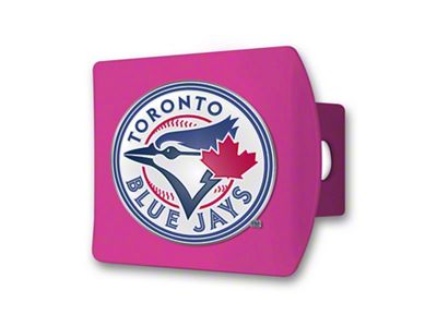 Hitch Cover with Toronto Blue Jays Logo; Pink (Universal; Some Adaptation May Be Required)