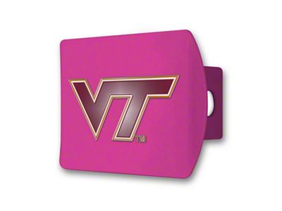 Hitch Cover with Virginia Tech Logo; Pink (Universal; Some Adaptation May Be Required)