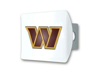 Hitch Cover with Washington Commanders Logo; White (Universal; Some Adaptation May Be Required)