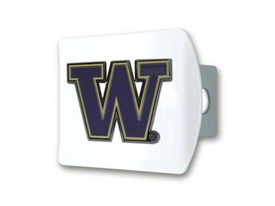 Hitch Cover with Washington Logo; White (Universal; Some Adaptation May Be Required)