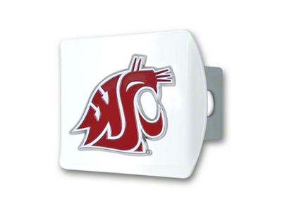 Hitch Cover with Washington State Logo; White (Universal; Some Adaptation May Be Required)