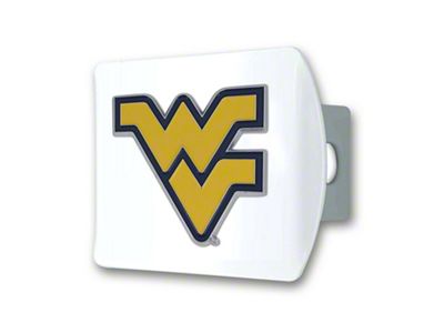 Hitch Cover with West Virginia Logo; White (Universal; Some Adaptation May Be Required)