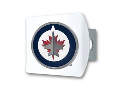 Hitch Cover with Winnipeg Jets Logo; White (Universal; Some Adaptation May Be Required)