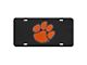 License Plate with Clemson University Logo; Black (Universal; Some Adaptation May Be Required)