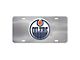 License Plate with Edmonton Oilers Logo; Stainless Steel (Universal; Some Adaptation May Be Required)