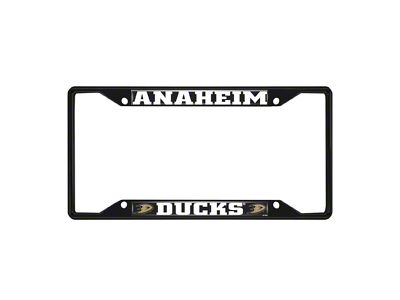 License Plate Frame with Anaheim Ducks Logo; Black and Black (Universal; Some Adaptation May Be Required)