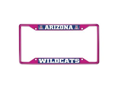 License Plate Frame with Arizona; Pink (Universal; Some Adaptation May Be Required)