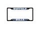 License Plate Frame with Buffalo Bills Logo; Black and Blue (Universal; Some Adaptation May Be Required)