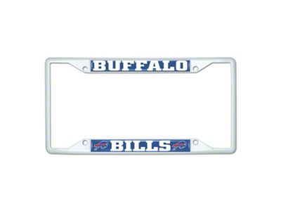 License Plate Frame with Buffalo Bills; White (Universal; Some Adaptation May Be Required)