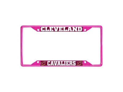 License Plate Frame with Cleveland Cavaliers; Pink (Universal; Some Adaptation May Be Required)