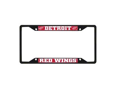 License Plate Frame with Detroit Red Wings Logo; Black and Red (Universal; Some Adaptation May Be Required)