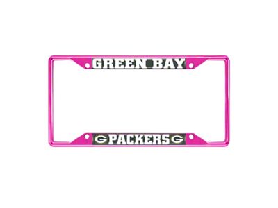 License Plate Frame with Green Bay Packers; Pink (Universal; Some Adaptation May Be Required)