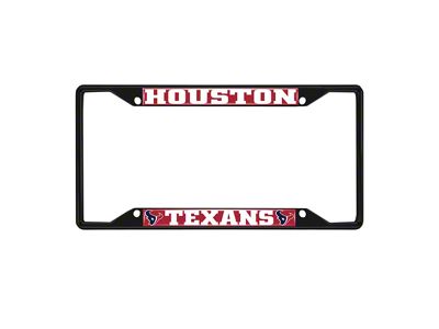 License Plate Frame with Houston Texans Logo; Black and Red (Universal; Some Adaptation May Be Required)