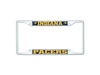 License Plate Frame with Indiana Pacers; White (Universal; Some Adaptation May Be Required)