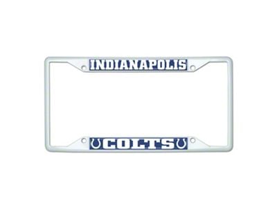 License Plate Frame with Indianapolis Colts; White (Universal; Some Adaptation May Be Required)