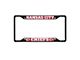 License Plate Frame with Kansas City Chiefs Logo; Black and Red (Universal; Some Adaptation May Be Required)