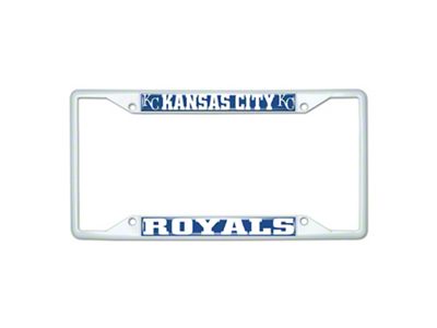 License Plate Frame with Kansas City Royals; White (Universal; Some Adaptation May Be Required)