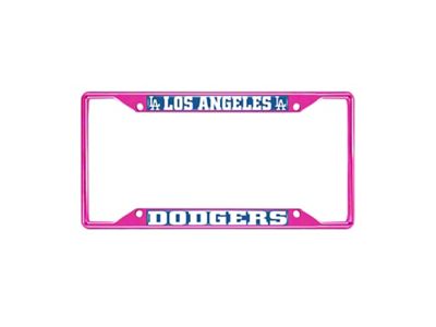 License Plate Frame with Los Angeles Dodgers; Pink (Universal; Some Adaptation May Be Required)