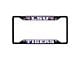 License Plate Frame with Louisiana State University Logo; Black and Purple (Universal; Some Adaptation May Be Required)