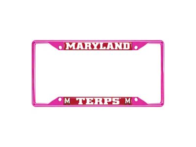 License Plate Frame with Maryland; Pink (Universal; Some Adaptation May Be Required)