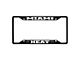 License Plate Frame with Miami Heat Logo; Black and Chrome (Universal; Some Adaptation May Be Required)